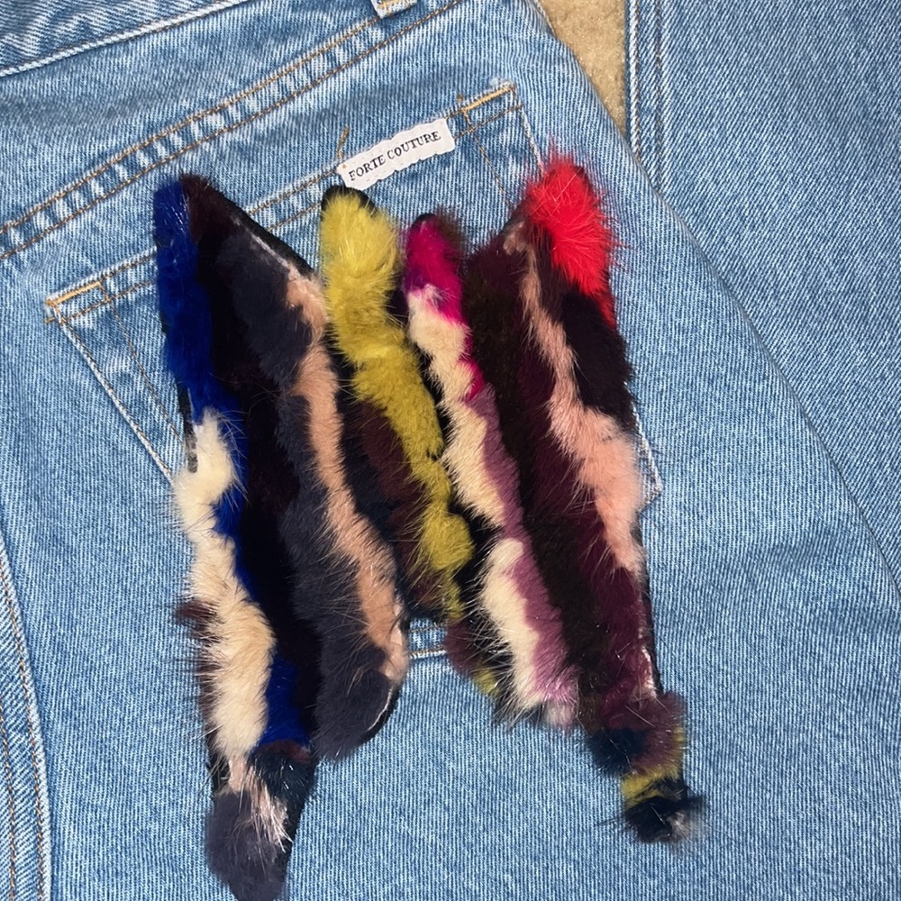 Forte Couture Jeans with Mink detail!